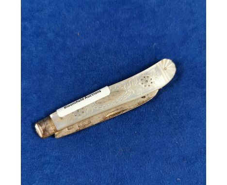 SILVER MOTHER OF PEARL PEN KNIFE