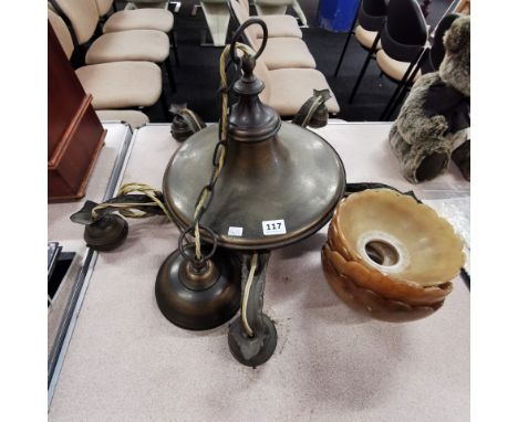 ANTIQUE LIGHT FITTING &amp; SHADES