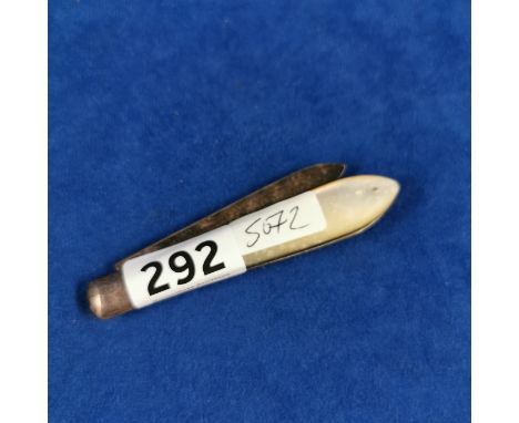 SILVER MOTHER OF PEARL PEN KNIFE