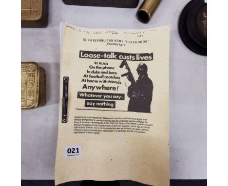 COPY OF IRISH REPUBLICAN ARMY 'GREEN BOOK'