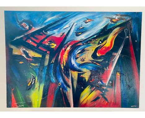 David Wilde (British, 1918-1978),'To Light the Deep', Acrylic on board, Signed lower right and titled lower left, 52cm x 72cm