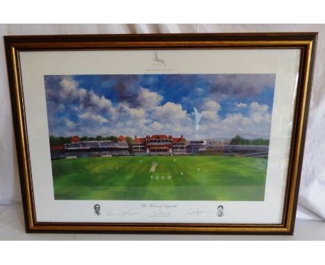 The Notts Home Legends print , limited edition number 65/310 ,signed by the artist Jack Russell MBE and 2 players 57cm x 80.5