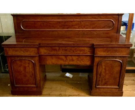 An early Victorian mahogany pedestal sideboard by Arthur Blain & Son from Liverpool, Model 599 (stamped), circa 1840, quarter