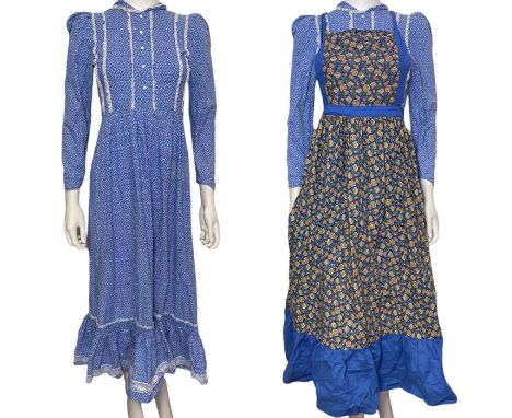 1960s/ 1970s dresses to include a Mr Darren maxi dress with lace sleeves and yoke and huge collars, a floaty&nbsp; David Silv