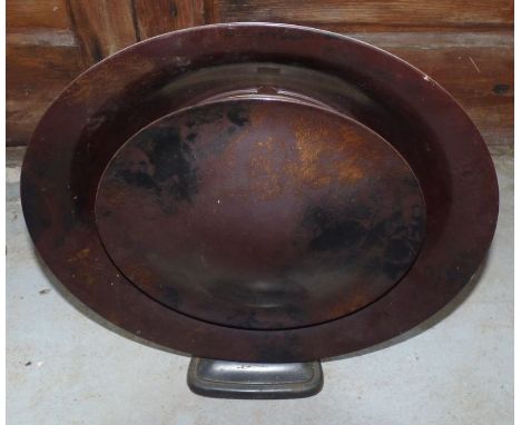 A Philips circular bakelite "pancake " speaker on fixed metal stand designed by Louis Kalff