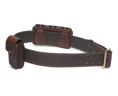 ELS &amp; CO. A VIRTUALLY NEW AND UNUSED 'THE HOGSBACK' LEATHER HUNTING BELT AND ACCESSORIES, belt size '36' with 2 1/4in. wi