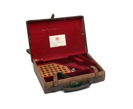 A WILKINSON SWORD COMPANY LTD. LEATHER REVOLVER CASE, probably for a WG Army style revolver with birdshead grip, measuring ex