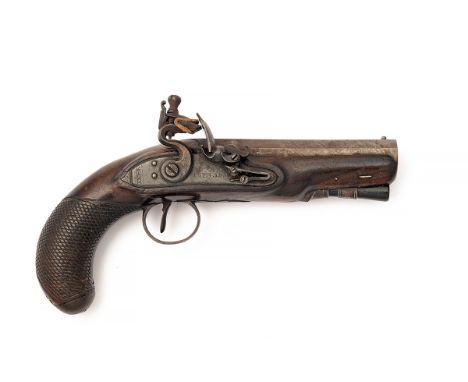 A 15-BORE FLINTLOCK 'MANSTOPPER' TRAVELLING PISTOL SIGNED TOMLINSON, DUBLIN, registration no. WI 1046, circa 1805, the regist