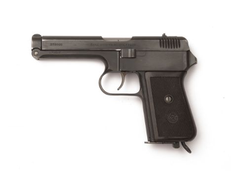 A SCARCE 9mm(K) CZ vz.38 DOUBLE-ACTION ONLY PISTOL, serial no. 279695, with Czech issue marks for 1939, brushed bright 4 5/8i