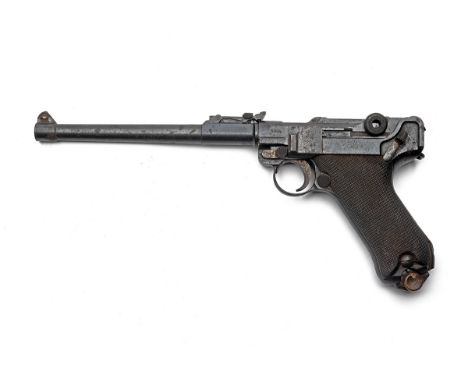 A 9mm (PARA) LUGER P08 LANGE or ARTILLERY SEMI-AUTOMATIC PISTOL, serial no. 5044, dated for 1916, with blued 8in. barrel, tog