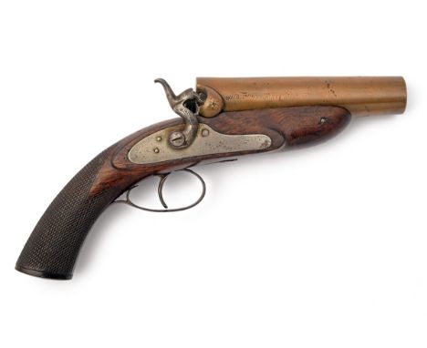 AN UNUSUAL 1in. PERCUSSION LINE-THROWING PISTOL, UNSIGNED, no visible serial number, possibly by the Dundee Line Throwing Gun