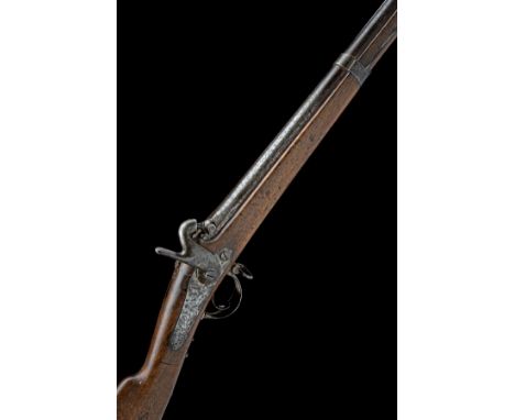A .69 PERCUSSION FRENCH MODEL 1842 RIFLED MUSKET, serial no. 3200, circa 1851, with 40in. tapered barrel rifled with four gro