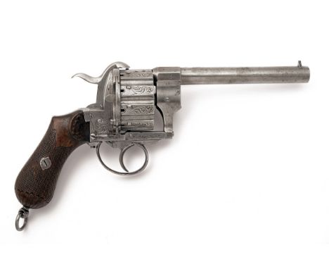 AN 11mm (PINFIRE) TEN-SHOT LEFAUCHEUX TYPE REVOLVER SIGNED BONNERAVE & CHAPON BUENOS AYRES, no visible serial number, circa 1