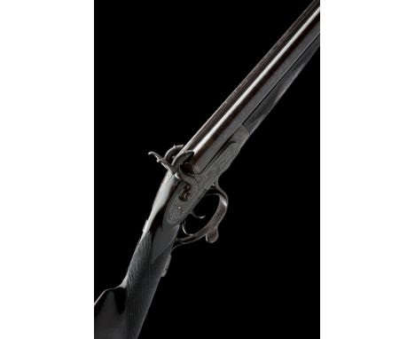 A 14-BORE (PINFIRE) DOUBLE-BARRELLED SPORTING GUN SIGNED JOSEPH EGG, no visible serial number, circa 1800, converted from a m