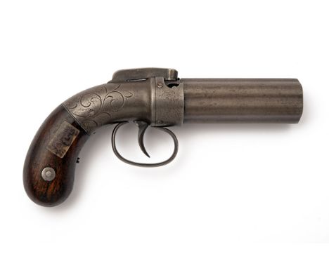A .31 ETHAN ALLEN PATTERN 1845 SELF-COCKING BAR HAMMER PERCUSSION PEPPERBOX PISTOL, no visible serial number, circa 1850, wit