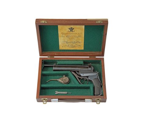 A CASED .177 WESTLEY RICHARDS SECOND MODEL 'HIGHEST POSSIBLE' AIR-PISTOL, serial no. 999, circa 1912, 13in. overall with 9 1/