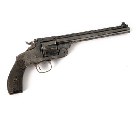 A GOOD .44 (RUSSIAN) SMITH & WESSON 'NEW MODEL No.3' TARGET REVOLVER, serial no. 31086, manufactured circa 1897 with a blued 