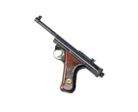 A SCARCE .177 HAENAL 'MODEL 28R' REPEATING AIR-PISTOL, serial no. 896, early 1930's, with 4in. rifled barrel denoted by an as