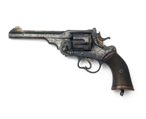 A .455/.476 WEBLEY W.G. REVOLVER, serial no. 7494, WITH HISTORIC BULLET DAMAGE, manufactured in 1895, with blued 6in. barrel,