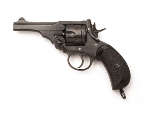 A .455 WEBLEY MKIV SERVICE REVOLVER, serial no. 80596, with issue stamps for February 1900, 4in. barrel, break-open frame wit