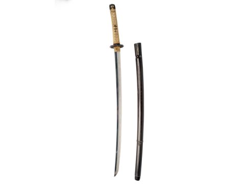 AN EDO PERIOD DAISHO OF JAPANESE SWORDS, the katana circa 1840, with signed tang, 29in. blade in fine condition with strong v