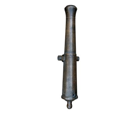A FRENCH 2in. BRONZE MODEL 1786 CANNON BARREL DATED 1812, of two-stage form with banded offset muzzle, 40in. in length includ