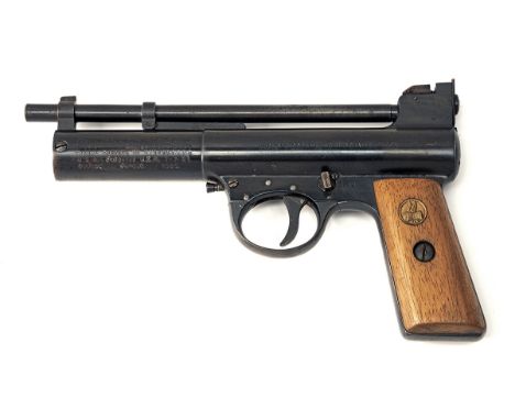 A GOOD .177 WEBLEY &amp; SCOTT PRE-WAR 'MKI STRAIGHT GRIP' AIR-PISTOL, serial no. 29697, circa 1929, with 7 1/8in. rifled bar