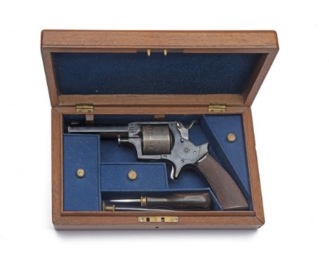 A GOOD CASED .32 (RIMFIRE) SEVEN-SHOT TRANTER'S PATENT REVOLVER RETAILED BY JOHN BLISSETT, serial no. 2395, circa 1870, with 
