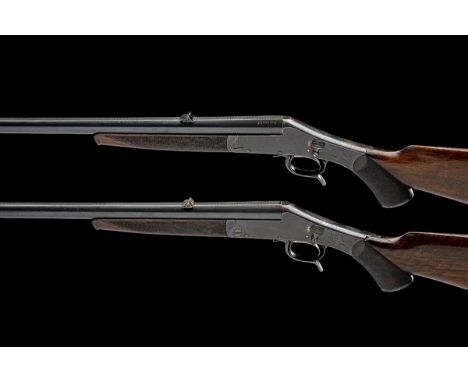 ALEXr. HENRY A SCARCE PAIR OF .22LR (PARKERIFLED) ALLPORT PATENT PUSH-FORWARD UNDERLEVER SINGLE-BARRELLED ROOK RIFLES, serial