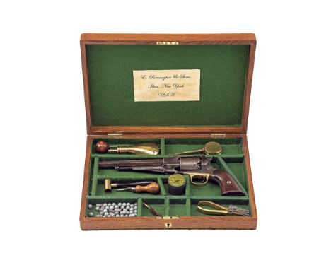 A CASED MARTIAL MARKED .44 REMINGTON 1860 NEW MODEL ARMY PERCUSSION REVOLVER, serial no. 83603, circa 1865, with blued octago