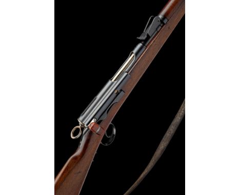 A SCARCE 7.5x53.5mm STRAIGHT-PULL CADET RIFLE, MODEL 'M1897', serial no. 1260, circa 1898, with 23 1/2in. blued barrel, block