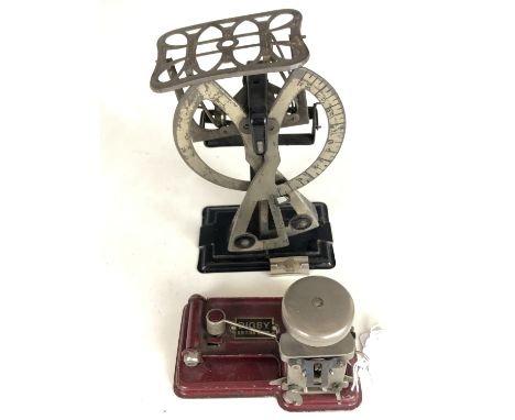 A set of late 19th Century letter scales together with a Digby stapler