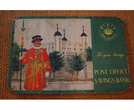 A vintage Post Office Savings Bank sign, 90 x 60