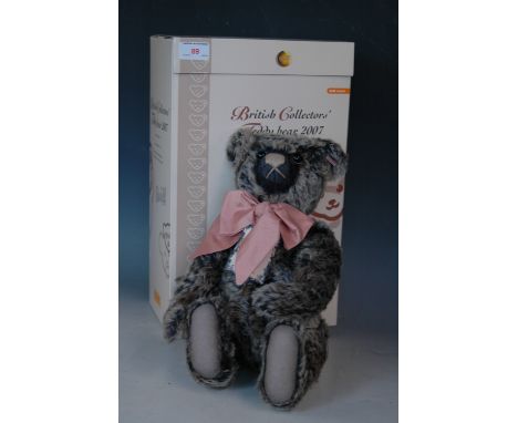 A Steiff British Collectors' limited edition Teddy bear 2007 "Old Black Bear", grey-tipped mohair, No. 01238, 40 cm, with cer