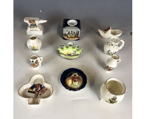 A small quantity of late 19th / early 20th century crested china and similar, including Goss, Mackie, Carlton and Arcadian Ch