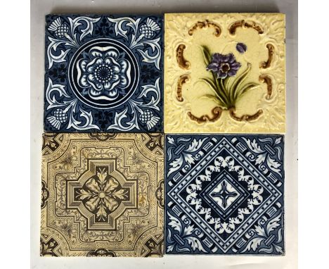 19th Century Minton &amp; Hollins and other ceramic hearth tiles 