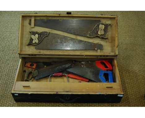 A joiner's tool chest and tools 