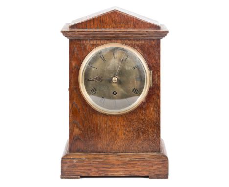 An oak cased RAF mantel clock by F W Elliot Ltd:, the single fusee movement signed as per title and dated 1936, with brass di