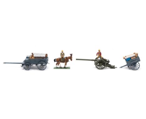 A collection  of handmade and hand painted Zulu War (1879)  and Boer War (1899) British supply wagons and gun teams:, includi