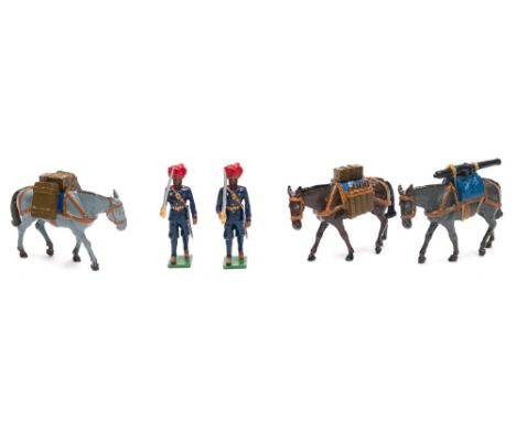 A collection of handmade and hand painted Indian Army and Indian Mountain Artillery figures:, including The Duke of York's Ow