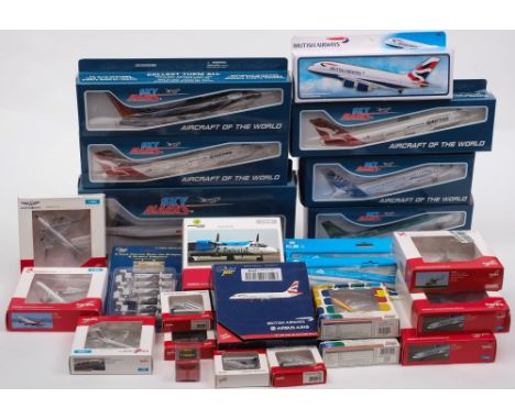 Herpa, Sky Marks, Sterling and others, a collection of assorted diecast metal and plastic airliners: various scales and liver