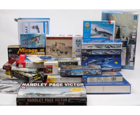 Trumpeter, Revell, AZ Models and others, a collection of assorted plastic construction kits: various scales mostly aircraft i