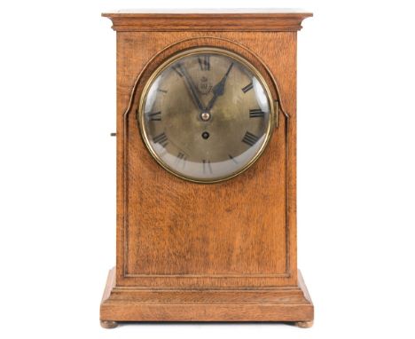 An Air Ministry issue oak cased RAF mantel clock by SM & Co:, the single fusee movement signed as per title and dated 1937 an