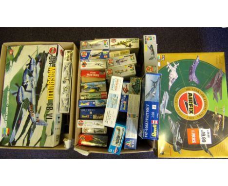 Airfix, Revell, Heller and others, a collection of assorted aircraft, ship and motor car plastic construction models: various