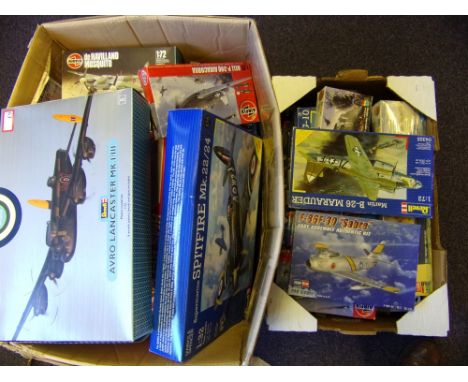 Airfix, Revell, Heller and others, a collection of assorted aircraft, ship and motor car plastic construction models: various