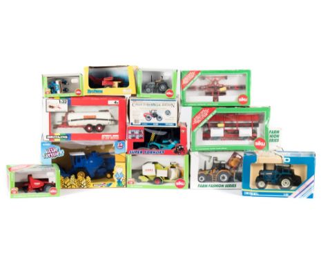 Britains, and others, various scales of Farm tractors and machinery: including combine harvesters, bailer, forklift truck etc
