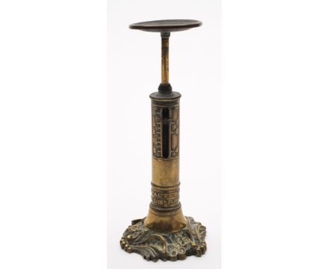 A late 19th /early 20th century letter scale by Joshua & Edmund Ratcliff:, with circular platform over a cylindrical body wit