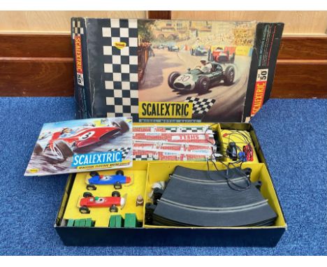 Vintage Triang Scalextric. Boxed Scalextric Set ' 50 ' Comes with Cars, Controllers, Track, Booklet etc. Made by Triang. 