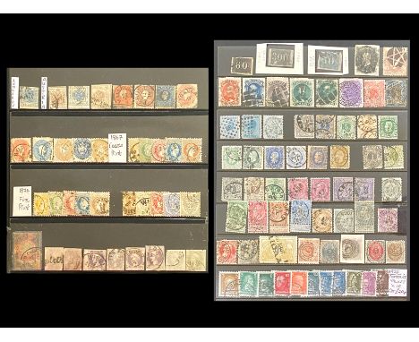 Stamps Old Time 19thC World Collection on 11 hagners A-Z mainly used with some CD,s mint and a few unused, mainly Europe, inc