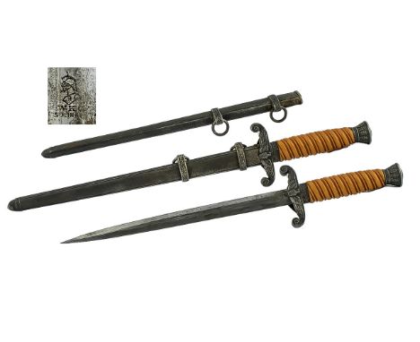 W K C Solingen German Army Dress Dagger, German dagger with the markings W K C Solingen on the blade; good condition througho